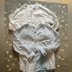 ZARA Bundle of 2 boys mandarin collar shirts. Sz 3-4T GUC